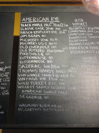 Rye list at Alembic