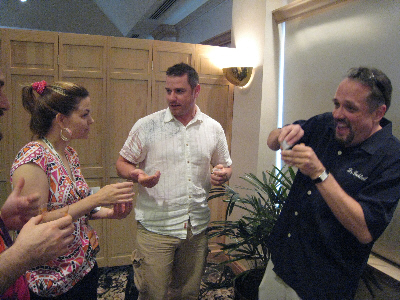 Jamie, Ted and Lenell tasting Picon